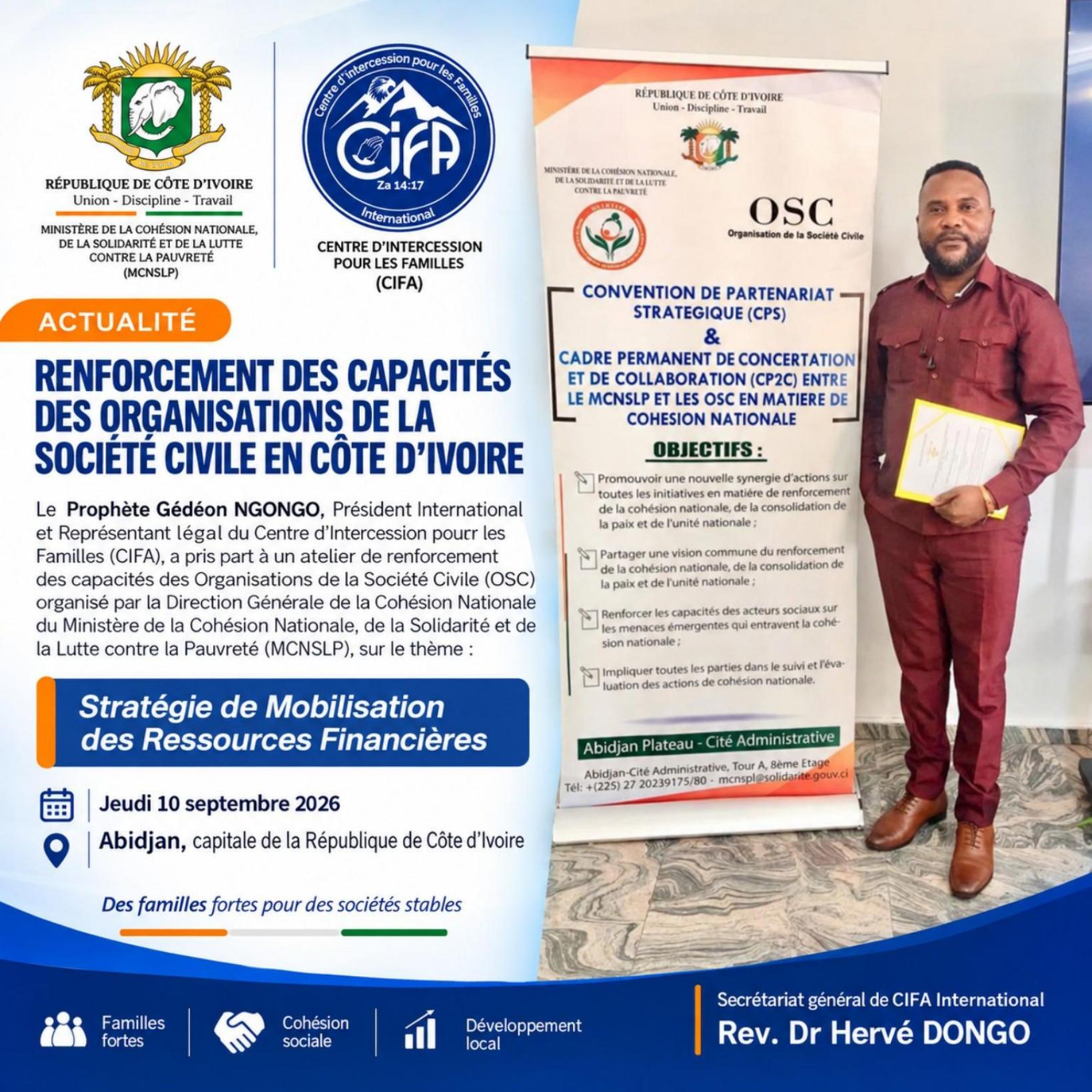 Page de la revue du CIFA présentant les objectifs de la Convention de Partenariat Stratégique avec le MCNSLP
